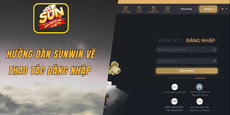 Hướng dẫn SUNWIN về thao tác đăng nhập